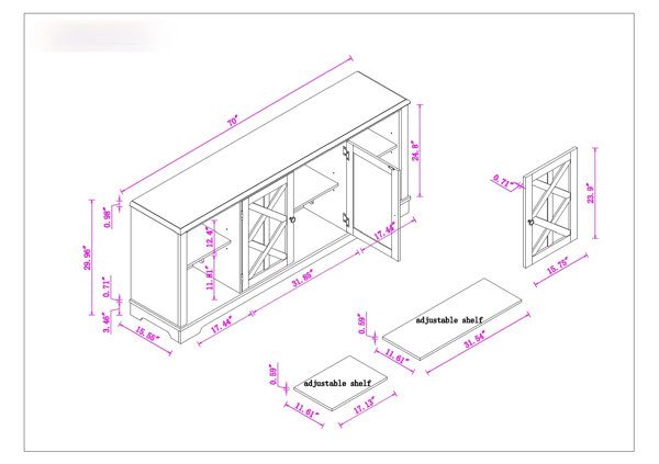 Portsea 70'' Media Console